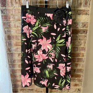 Y2K Hawaiian Midi Skirt With Bow -Size 11 -SK02